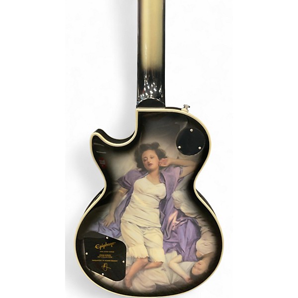 Used 2023 Epiphone Adam Jones Les Paul Custom Art Collection - Korin Faught "Sensation" Silverburst Solid Body Electric Gu...