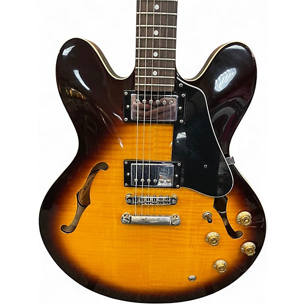 Used Epiphone DOT DELUXE Vintage Sunburst Hollow Body Electric Guitar