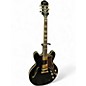 Used 2021 Epiphone Sheraton II Pro Black and Gold Hollow Body Electric Guitar thumbnail