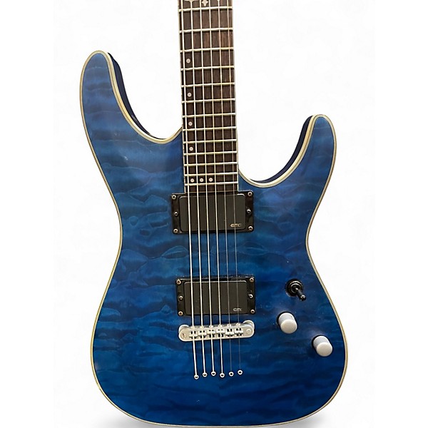 Used Schecter Guitar Research DIAMOND SERIES C-1 BLUE Solid Body Electric Guitar