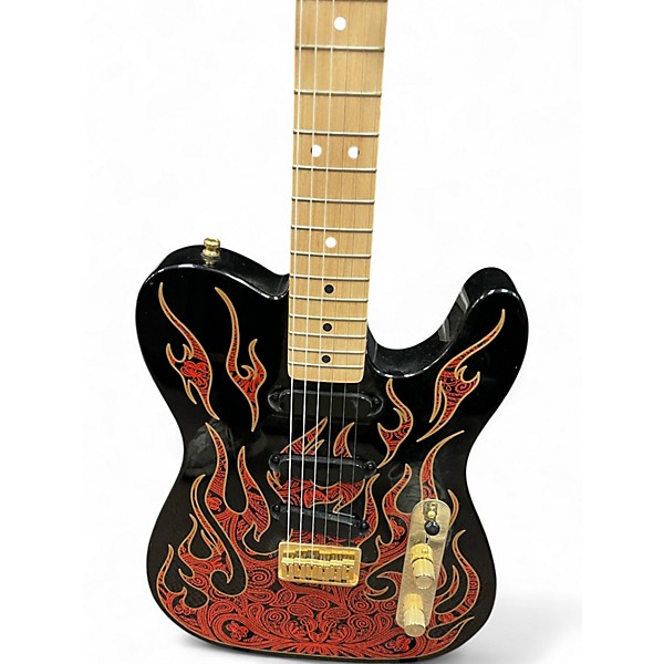 Used 2018 Fender Artist Series James Burton Telecaster RED PAISLEY FLAMES Solid Body Electric Guitar