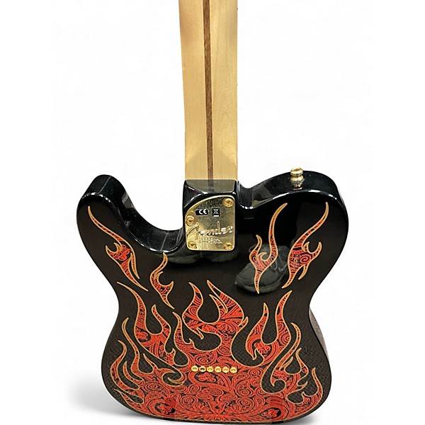 Used 2018 Fender Artist Series James Burton Telecaster RED PAISLEY FLAMES Solid Body Electric Guitar