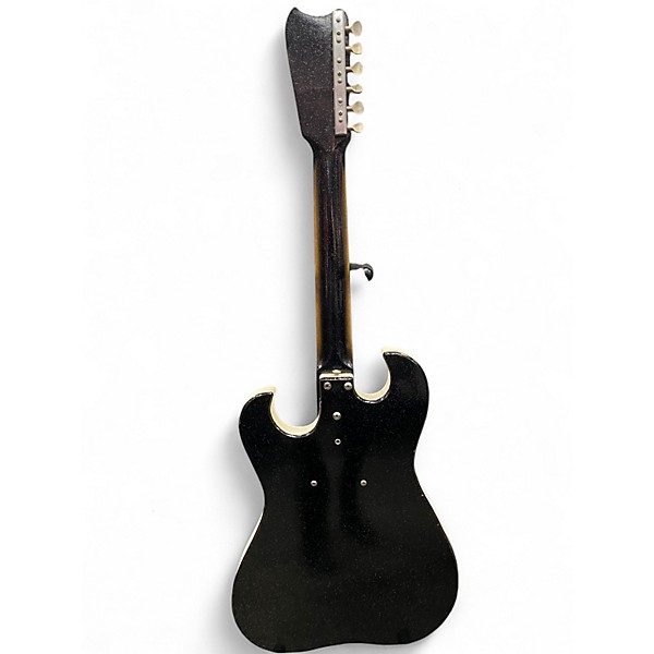 Vintage 1960s Silvertone MODEL 1448 AMP IN CASE Black and White Solid Body Electric Guitar