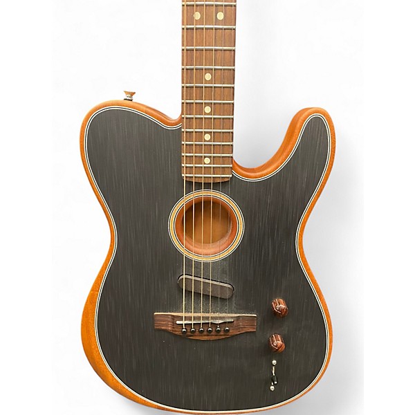 Used Fender Acoustasonic Player Telecaster Brushed black Acoustic Electric Guitar