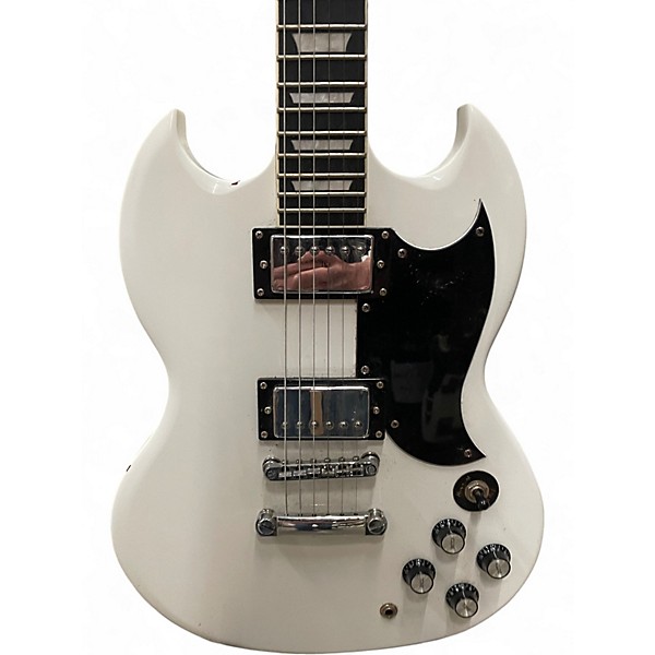Used Leo Jaymz DOUBLE CUT STANDARD White Solid Body Electric Guitar