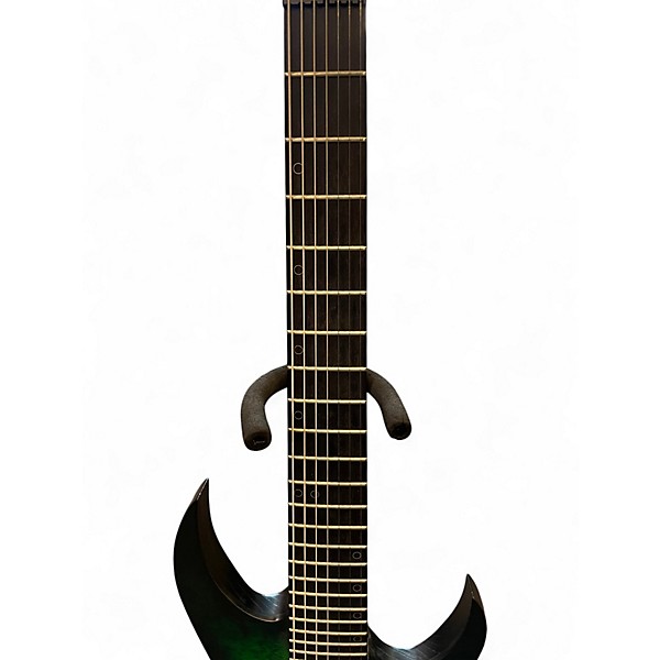 Used Schecter Guitar Research KM-7 MK-III GREEN AND BLACK Solid Body Electric Guitar