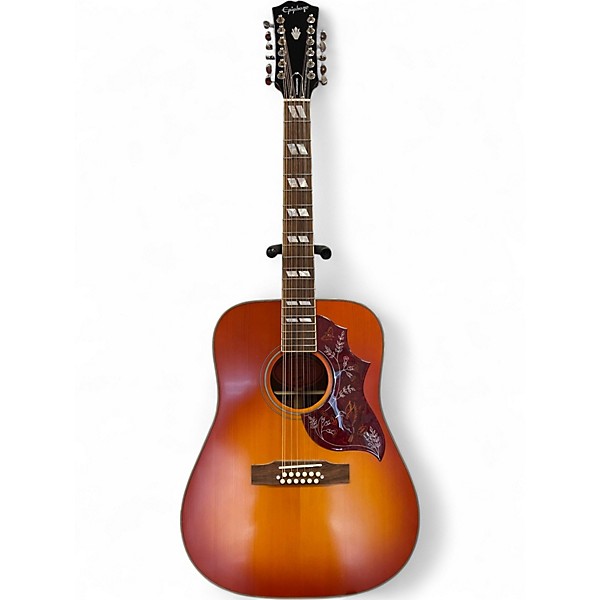 Used Epiphone Hummingbird 12 Honey Burst 12 String Acoustic Electric Guitar