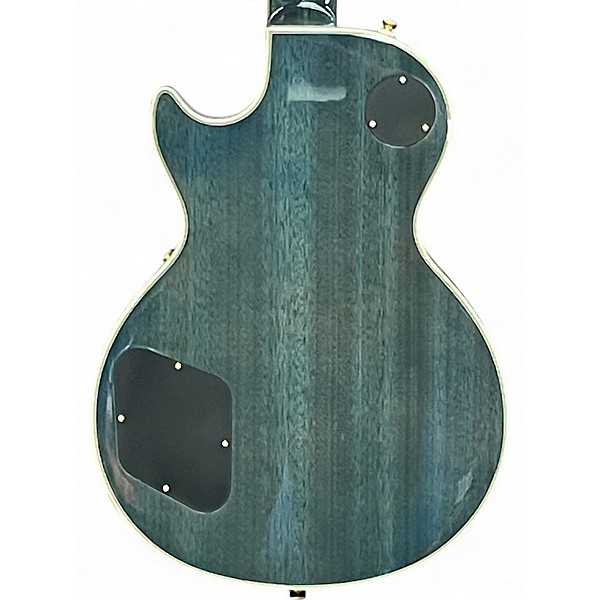 Used Epiphone Les Paul Custom Quilt Ocean Blue Solid Body Electric Guitar