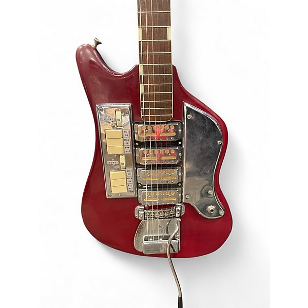Used Teisco 60'S SS-4L ORBIT FOUR Cherry Solid Body Electric Guitar