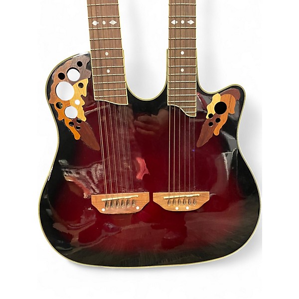 Used Ovation CSE225 Celebrity Double Neck RUBY REDBURST Acoustic Electric Guitar