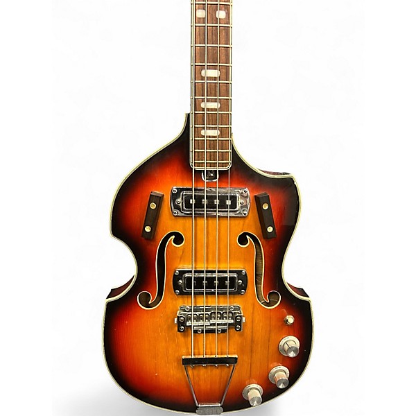 Vintage 1960s Teisco VIOLIN BASS Sunburst Electric Bass Guitar