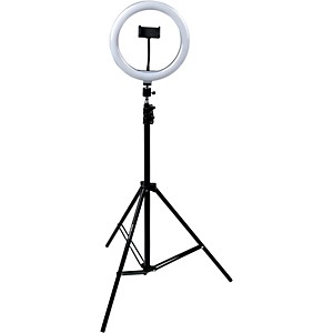 Gator 10-Inch LED Ring Light Stand with Phone Holder & Tripod Base  