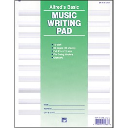 Alfred 10 Stave Music Writing Pad (8 1/2" x 11")