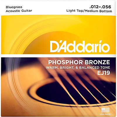 D'addario Ej19 Phosphor Bronze Bluegrass Medium Light Acoustic Guitar Strings for sale