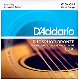 D'Addario EJ38 12-String Phosphor Bronze Light Acoustic Guitar Strings