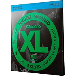 D'Addario EXL220 XL Nickel Round Wound Super Light Bright Electric Bass Strings