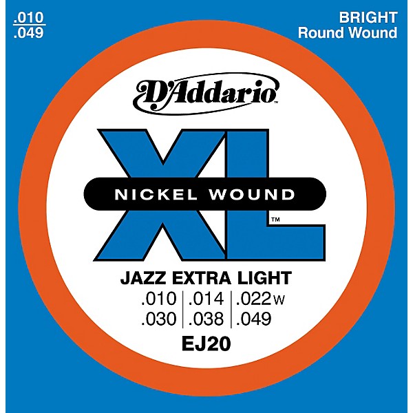 D'Addario EJ20 Nickel Wound Jazz Extra Light Electric Guitar Strings