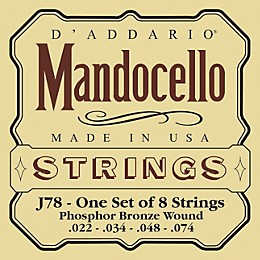 D'Addario J78 Phosphor Bronze Wound Mandocello String Set