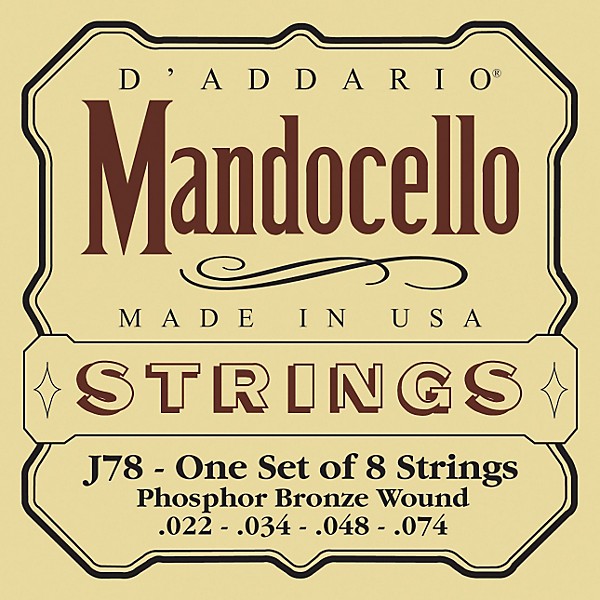 D'Addario J78 Phosphor Bronze Wound Mandocello String Set