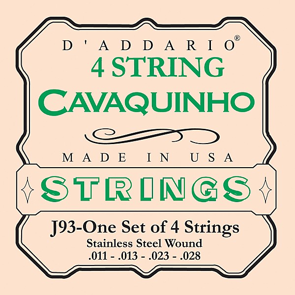 D'Addario J93 Cavaquinho Stainless String Set