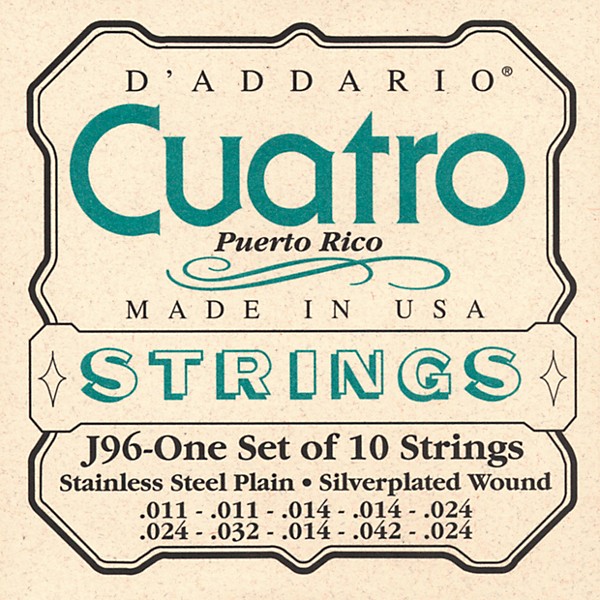 D'Addario J96 Cuatro Puerto Rico String Set