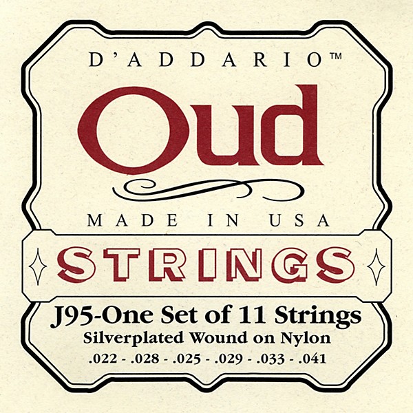 D'Addario J95 Silver-Plated Wound Oud String Set