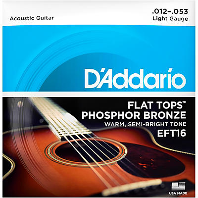 D'addario Eft16 Flat Top Pb Light Acoustic Guitar Strings for sale