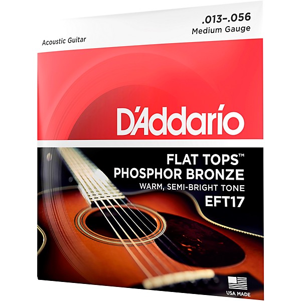 D'Addario EFT17 Flat Top PB Medium Acoustic Guitar Strings