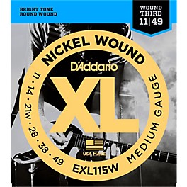 D'Addario EXL115W Nickel Blues/Jazz Wound 3rd Electric Guitar Strings