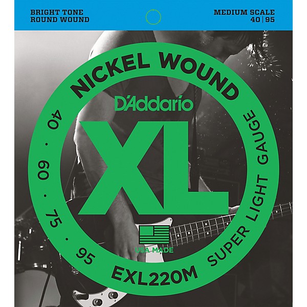 Clearance D'Addario EXL220M XL Bass Super Soft/Medium Scale Bass Strings