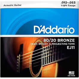 D'Addario EJ11 80/20 Bronze Light Acoustic Guitar Strings