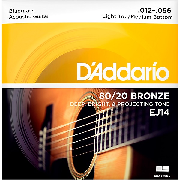 D'Addario EJ14 80/20 Bronze Bluegrass Medium Light Acoustic Guitar Strings