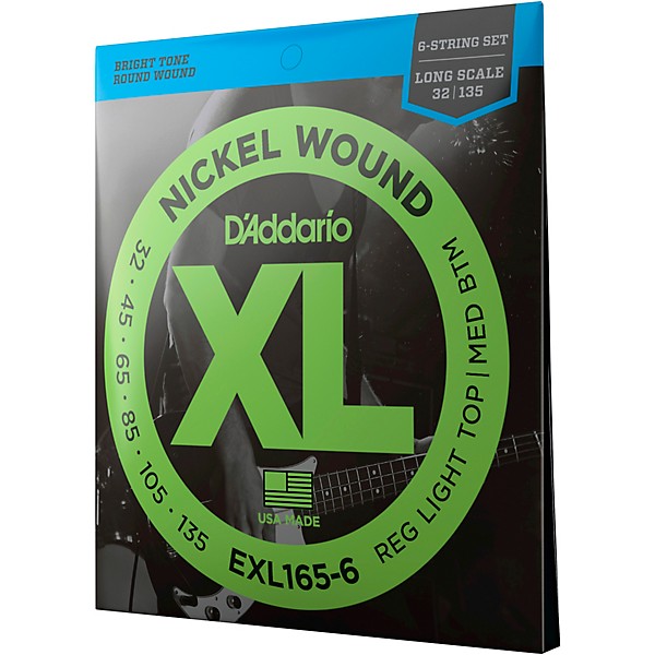D'Addario EXL165-6 XL 6-String Bass Soft/Regular String Set