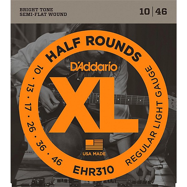 D'Addario EHR310 Half Round Regular Light Electric Guitar Strings