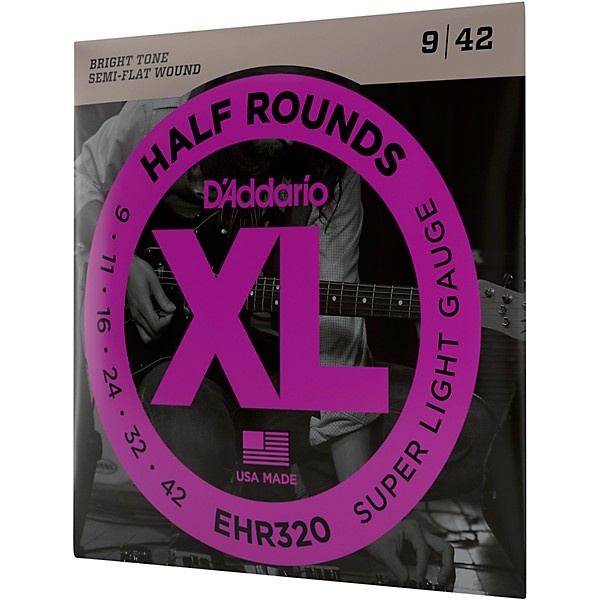 D'Addario EHR320 Half Round Super Light Electric Guitar Strings