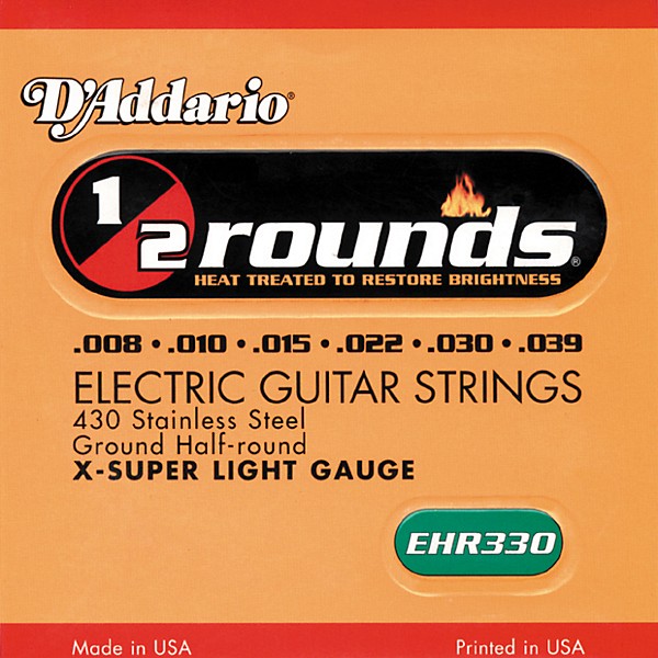 D'Addario EHR330 Half Round Extra Super Light Electric Guitar Strings