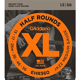 D'Addario EHR360 Half Round Jazz Medium Electric Guitar Strings