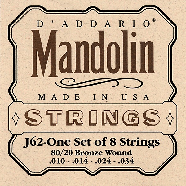 D'Addario J62 80/20 Phosphor Bronze Mandolin Strings