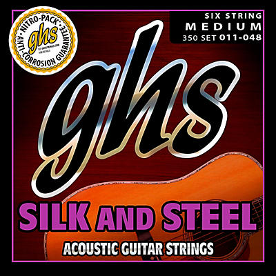 Ghs 350 Silk And Steel Medium Acoustic Guitar Strings for sale