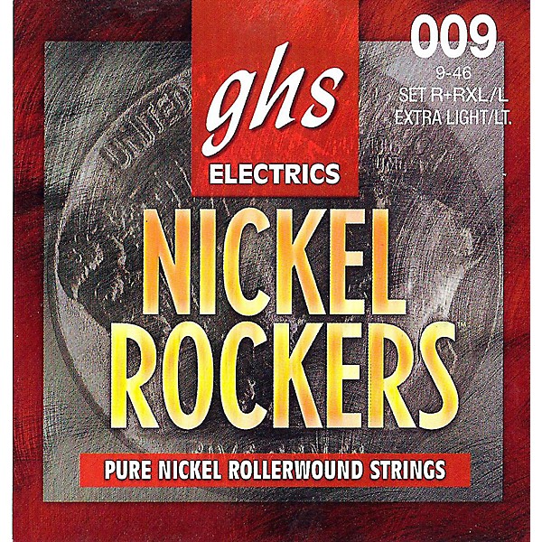 GHS R+RXL/L Nickel Rockers Roundwound Extra Light/Light Electric Guitar Strings