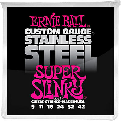 Ernie Ball 2248 Super Slinky Stainless Steel Electric Guitar Strings for sale