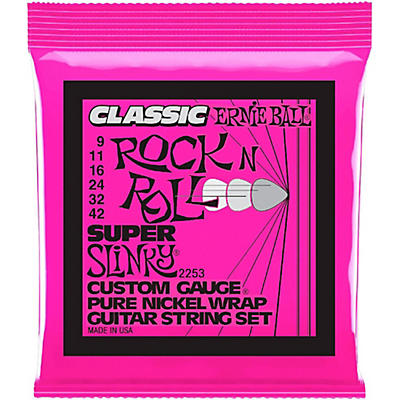 Ernie Ball 2253 Super Slinky Pure Nickel Electric Guitar Strings for sale