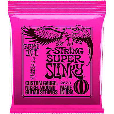 Ernie Ball 2623 Super Slinky 7-String Electric Guitar Strings for sale