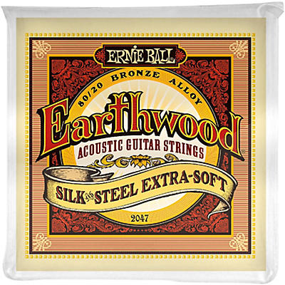Ernie Ball 2047 Earthwood 80/20 Bronze Silk And Steel Extra Soft Acoustic Guitar Strings for sale