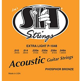 SIT Strings P-1048 Phosphor Extra Light Acoustic Guitar Strings