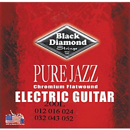 Black Diamond Pure Jazz Electric Guitar Chromium Flat Wound Strings