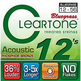 Cleartone Coated Phosphor-Bronze Bluegrass Acoustic Guitar Strings