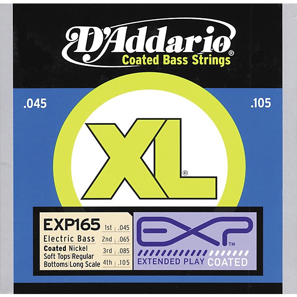 D'Addario EXP165 Coated Soft Top/Regular Bottom Bass Strings