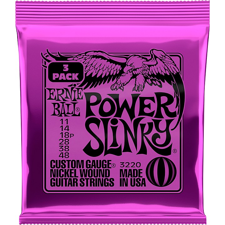 Ernie Ball 3220 Nickel Power Slinky Electric Guitar Strings 3 Pack