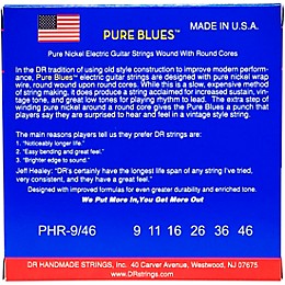 DR Strings PHR9/46 Pure Blues Nickel Lite'n'Heavy Electric Guitar Strings